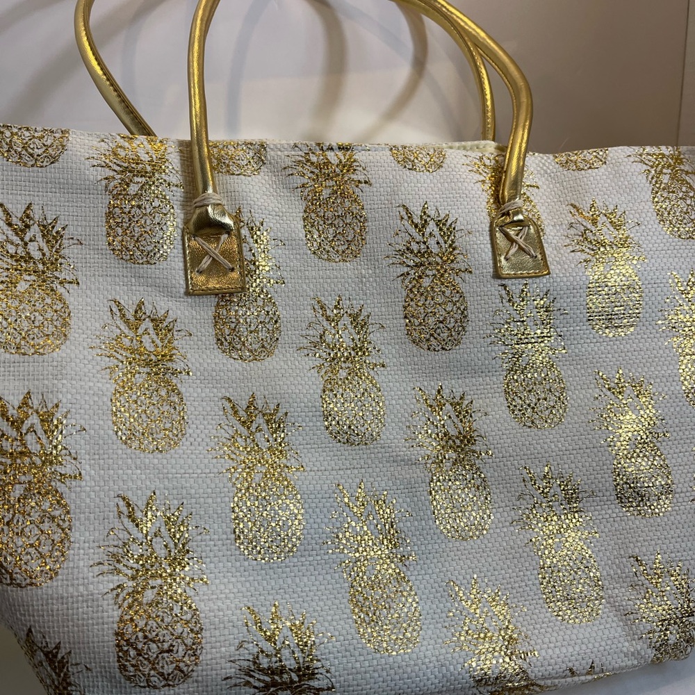 Gold Pineapple Tote Bag